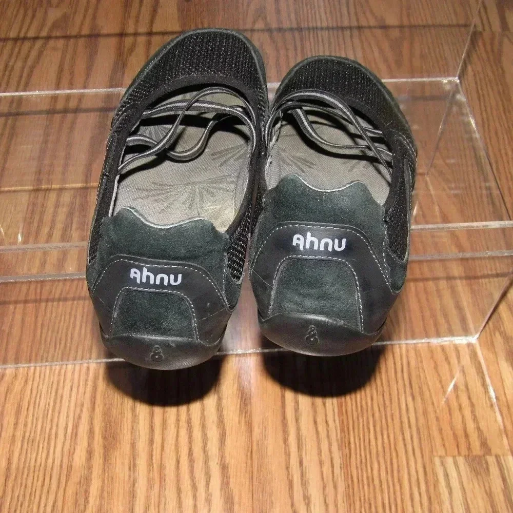 Ahnu Black Strappy Mary Jane Slip On Flats Shoes 6